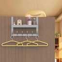 Over The Door Organizer, with 12 Hooks and 1 Large Storage Shelf, Coat Rack, Over The Door Organizer with Hooks for Bathroom, Bedroom, Kitchen, Office.