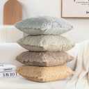 3 x TOONOW Set of 2 Decorative Throw Pillow Covers 18x18,Fluffy Pillow CoversLuxury Faux Fur Sofa Pillow Covers for Sofa Couch Living Room Bedroom, No Pillow Insert (Pumice Stone)