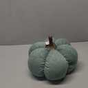Boston International Fabric Pumpkin Tabletop Mantel Shelf Fall Autumn Thanksgiving Halloween Decorations for Home, Large, Aqua Blue