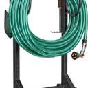 Winpull Garden Hose Holder, Metal Freestanding Hose Stand with 4 Spikes, Holds up to 150FT Hose, Sturdy Hose Reel Alternative, Heavy Duty Hose Storage for Outside Yard Lawn