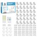 Baby Proof Me 36-Pack Magnetic Cabinet Locks, Baby Proofing Child Safety Locks with 9 Keys, No-Drill 3M Adhesive for Cabinets & Drawers White