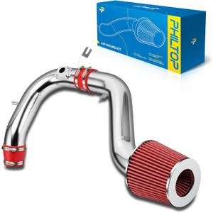 PHILTOP 3" Cold Air Intake Kit System Compatible with Honda Accord 2008 2009 2010 2011 2012 2.4L L4, High Performance, Red