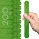 200PCS Wood Craft Sticks Green  8 Inch Jumbo Popsicle Canes Flat for Crafts Wooden Canes Green for DIY Food Grade Popsicle Sticks