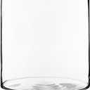 CYS EXCEL Glass Hurricane Pillar Candle Holder (H:13.5" W:8") | Multiple Size Choices Short Stem Candle Centerpieces | Stemmed Glass Cylinder Candle Vase