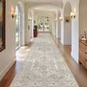 Madane 3x20 Hallway Runner Rug - Extra Long Carpet Runners for Hallways 20ft Non Slip Stain Resistant Rugs Runner for Living Room Bedroom 20 Feet Distressed Floor Carpet for Kitchen, Beige/Brown