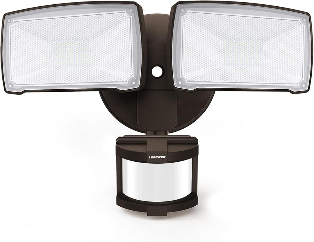 LEPOWER 30W LED Security Lights Motion Sensor Light Outdoor, 3200LM Motion Security Light, 5500K, IP65 Waterproof, 2 Head Motion Detector Flood Light for Garage, Yard, Porch, Brown (NOT Solar Powered) LEPOWER 30W LED Security Lights Motion Sensor Light Outdoor, 3200LM Motion Security Light, 5500K, IP65 Waterproof, 2 Head Motion Detector Flood Light for Garage, Yard, Porch, Brown (NOT Solar Powered)