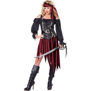 California Costumes Queen of the High Seas Women's Costume, Medium, Black/Red