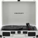 Crosley CR8005DP-WF Cruiser Plus Vintage 3-Speed Bluetooth in/Out Suitcase Vinyl Record Player Turntable, White Farmhouse