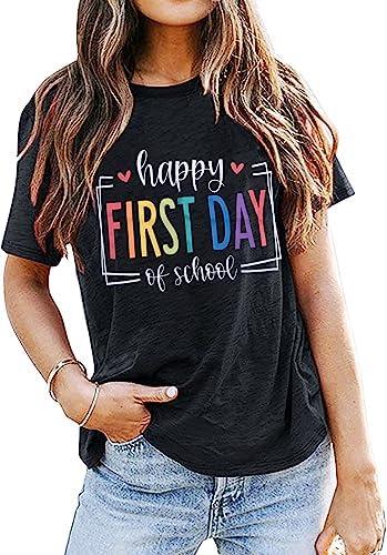 MNLYBABY First Day of School Shirt for Teachers Women Teachers Life Shirts Back to School Tee Tops for Teachers Students, S