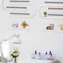 Lorvain 6PS Metal Wall Mounted Nail Polish Storage Racks, White Display Rack U Shape Cosmetic Display Case Lipstick Perfume Wall Shelf Essential Oil Organizer for Nail Polish Bottles Spa Nail Salon
