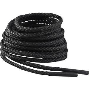 IRONLACE Unbreakable Round Bootlaces - Indestructible, Waterproof & Fire Resistant Laces, 1500-Pound Breaking Strength/Pair (45-Inch, Black)