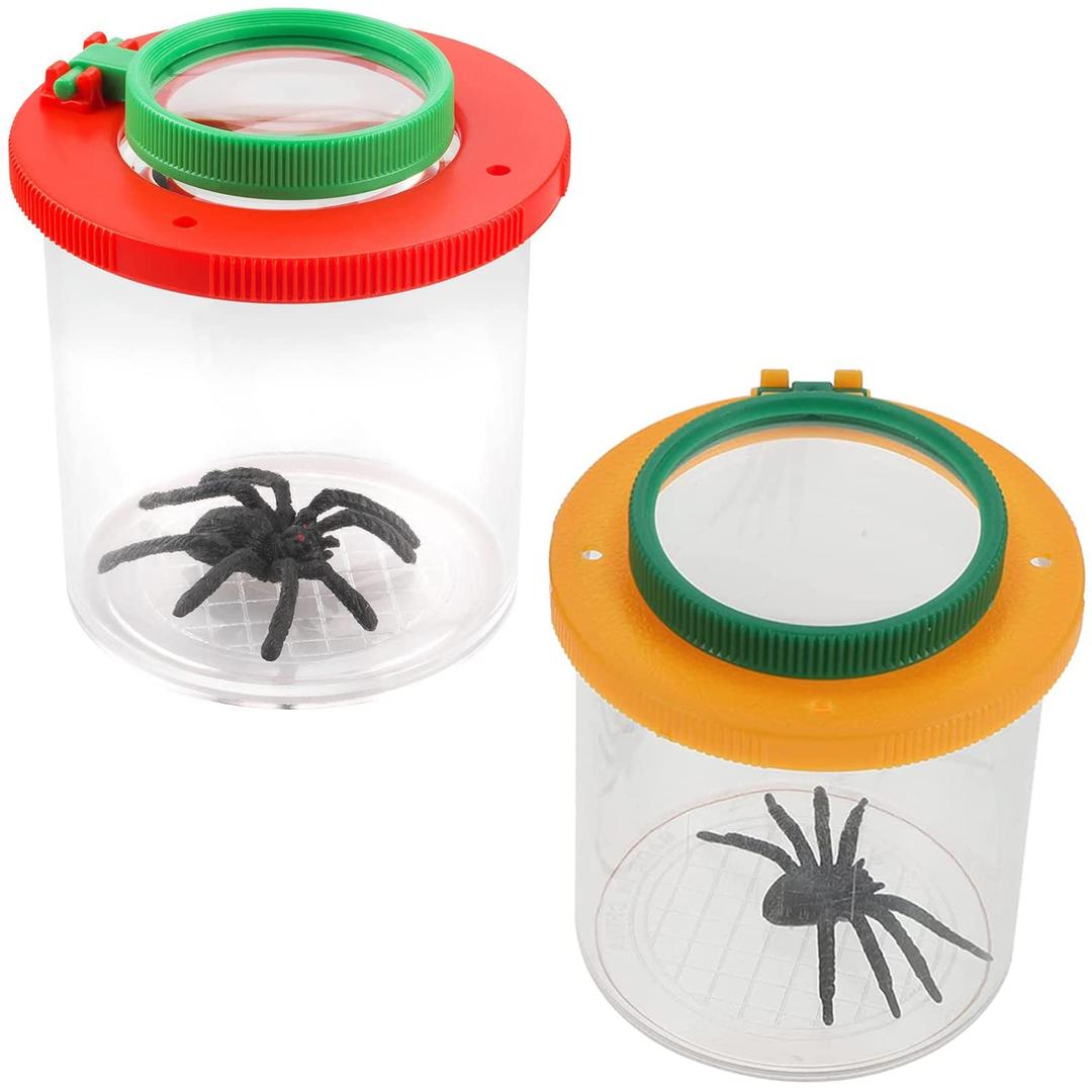 KASTWAVE Insect Box, Insect Cage with Magnifying Insect Observation Box Portable Bug Viewer Bug Jar for Kids Children Science Nature Exploration Tool Learning Playing Exploration Biology(2 Pcs) KASTWAVE Insect Box, Insect Cage with Magnifying Insect Observation Box Portable Bug Viewer Bug Jar for Kids Children Science Nature Exploration Tool Learning Playing Exploration Biology(2 Pcs)