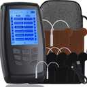 TENS Unit Muscle Stimulator Machine, Dual Channel High Power TENS EMS Machine Device for Neck, PMS, Back and Muscle Pain Relief, Electronic Pulse Massager with 8 Electrode Pads and Travel Case