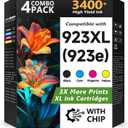 923 923XL 8130e 8120e Ink Cartridges Combo Pack Replacement for HP 923 Ink Cartridges 923XL for HP Ink 923 for OfficeJet Pro 8130e 8135e 8138e 8139e 9130 8125e 8122e 8120 8124e (4 Pack)