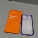 Lifedance Designed for iPhone 14/iPhone 13, Full-Body Rugged Protective Case with Built-in Screen Protector, 10 FT Military Grade Drop Protection Heavy Duty Shockproof Case, Clear Purple