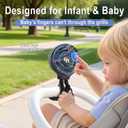 WiHoo Portable Stroller Fan, 11H Ultra-long Battery Life 3 Speed 360Rotate, USB Rechargeable or Battery Operated Cooling Clip On Personal Fan for Baby Crib Travel Car Seat Black