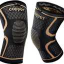 JIUFENTIAN Copper Knee Braces for Men and Women (2 pack) -Knee Supports Copper Compression Knee Sleeve for Knee Pain, Arthritis, Sports and Recovery Support (4X-Large) (2pack-Copper-Black)