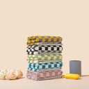 Madi-Cadi Hand Towels 5 Pack - Cotton Face Towels Soft, Absorbent, and Decorative Checkered Design for Bathroom, Kitchen, Gym, and Spa - 13 x 29 Inches for Any Occasion