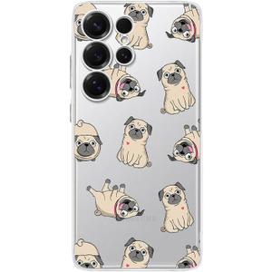 Blingy's for C26 Case, Cute Various Style Transparent Soft TPU Protective Clear Case (Pug Style, Samsung Galaxy S25 Ultra)