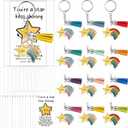 Landical 30 Sets Rainbow Star Keychains Employee Appreciation Gifts End of Year Gifts and You're a Star Cards Inspirational for Student Teacher Classroom Award