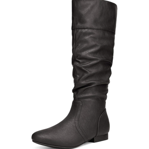 DREAM PAIRS Women's Wide Calf Knee High Pull On Fall Weather Winter Boots 10