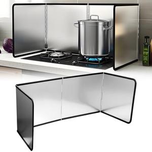 Tylulikaty 4 Sided Splatter Guard,Foldable Stainless Steel Oil Splatter Screens for Frying,Oil Splash Insulation Board,Nonstick Oil Splatter Guard Stove Insulation Board(L: 30" x W: 11.4" x H: 12")