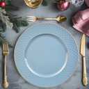 Light Blue Charger Plates, 13" Round Chargers for Dinner Plates, Plastic Chargers for Parties, Table Setting, Holidays, (Set of 6)