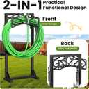 Keten Garden Hose Holder, Detachable Metal Water Hose Holder Stand, Heavy Duty Freestanding Garden Hose Reel Rack and Hose Storage Organizer for Outside Yard