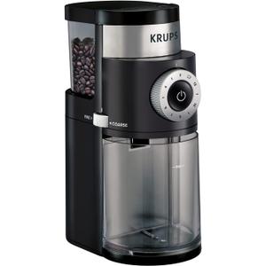 KRUPS Precision Burr Coffee Grinder: 12 Settings, 8 oz Capacity for Drip, French Press, Espresso, Pour Over, Cold Brew - Stainless Steel, 110W, Auto-Stop, Easy Clean - Coffee Grinders for Home Use