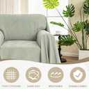 MYSKY HOME Oversized Armchair Couch Cover for 1 Cushion Couch, Washable Sofa Protector, Chair Chenille Couch Covers, Wingback Chair Cover Sofa Covers Sofa Throw Sofa Slipcovers, 71"X91", Sage Green