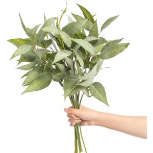 Ling's Moment Artificial Plants Eucalyptus Leaves Branches,10Pcs 17.7"Tall Fake Greenery Filler w/Stems, Lifelike Texture Plant Decor for Wedding Bouquets/Table Centerpieces, Outdoor/Party/Room/Office