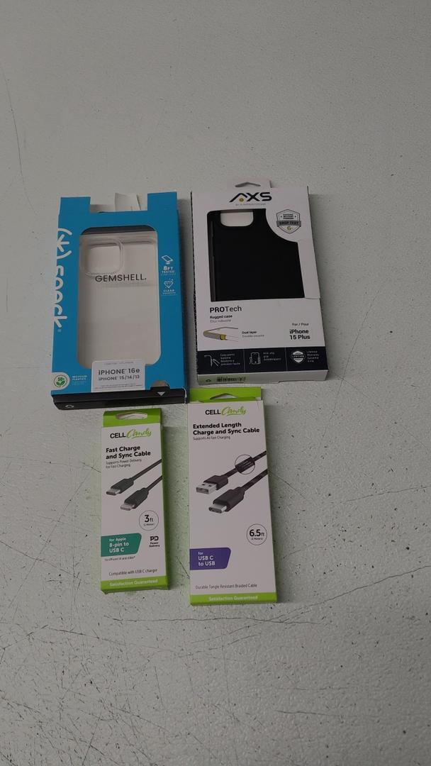 Set of Case Iphone16, iPhone15+, And Cable For Apple 8-Pin To Ucb-C, And Cable USB C to USB 6.5Ft