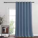 NICETOWN Blackout Room Divider Curtains for Sliding Glass Doors 102 Inches Long 1 Panel, Extra Wide Curtains for Doorway Patio Bedroom Living Room (Stone Blue, 80Wx102L, 1 Panel)