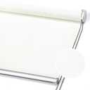 ChrisDowa Light Filtering Roller Shades, with 5% Openness Solar Screen, Flame Retardant Fabric. Solar Semi Sheer Roller Blinds for Office and Home. Easy to Install.Off White,35" W x 72" H
