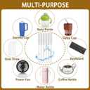 Straw Brush Cleaner with 304 Stainless Steel Handle,Straw Cleaner Brush Extra Long 12 Inch,Extra Wide 12mm Straw Cleaning Brush for Baby Bottles,Sippy Cups and Stanley Cups(6-Pack).