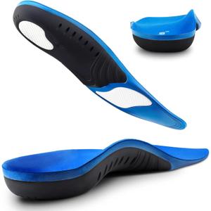 Plantar Fasciitis Insoles, High Arch Support Shoe Inserts Men Women, Orthotics Gel Running Insoles for Flat Feet - Arch Pain - Pronation - Metatarsalgia Pain Relief Heavy Duty Support(Trim to Fit) (XL(Men 11.5-13))