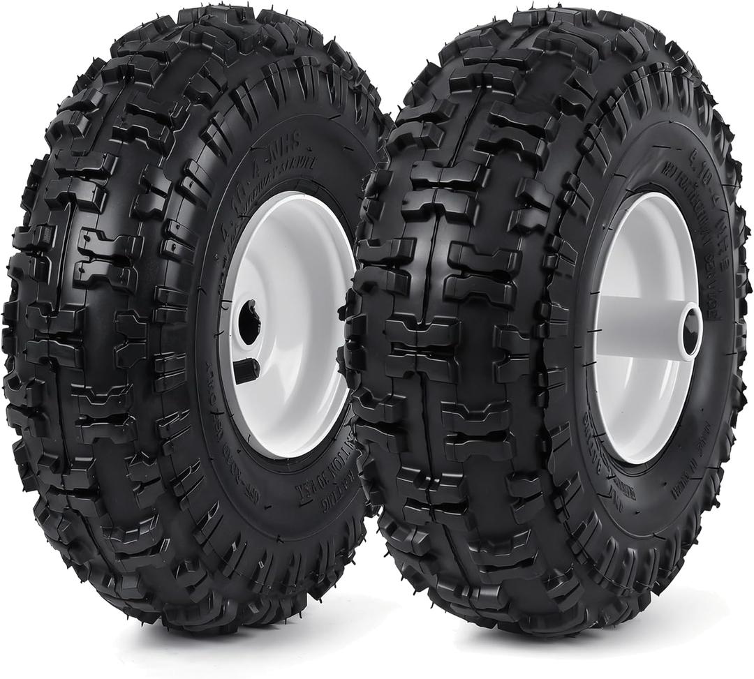 AR-PRO (2-Pack) 4.10-4" Snowblower Tire and Rim - Replacement 4-Ply 11x4.10-4 Tubeless Tire Compatible with MTD 934-04282B Snow Blower Wheel Assembly