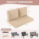 Outdoor Loveseat Cushions, 46×26×4 Inch, Waterproof, Beige