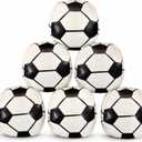 6 PCS Retro Soccer Style Footbag Set, Small Weighted Kicking Footbags for Classic Outdoor Play, Soft PU Leather Footbag Balls for Friends, Beginners, Teens & Adults, Group Games & Party Favors