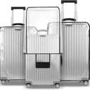 T Tersely 3 Pieces Luggage Cover Protectors, for 20 24 28 inch luggage Clear PVC Suitcase Cover Set,Waterproof Suitcase Protective Covers for Tsa Approved for Travel