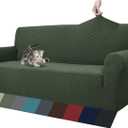 ZNSAYOTX 1 Piece Jacquard Couch Covers for 3 Cushion Couch High Stretch Sofa Cover for Pets Dogs Anti Slip Extra Large Sofa Slipcovers Furniture Protector (XL Sofa, Army Green)