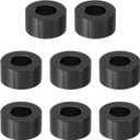 PATIKIL M8 Aluminum Spacer, 8 Pcs Metal Spacers Aluminum 8.2mm ID x 16mm OD x 8mm L Aluminum Spacer Screw Standoff Round for 1/3in or M8 Screw Bolts, Black