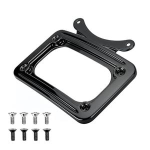 3162 Curved License Plate Holder Frame Fits for 1991-2010 Harley Davidson Touring Electra Glide Road King Road Glide Tour Glide | 1986-2010 Softail | 1993-2007 Dyna Models | Black