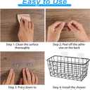 lasuroa 14pcs Shower Caddy Adhesive Replacement, 3 Styles Waterproof Shower Adhesive Strips Sticker Hooks No Drilling Wall Mount for Bathroom Kitchen Racks Organizers