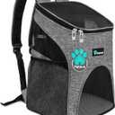 PetAmi Small Dogs and Cat Backpack Carrier, Airline Approved Pet Backpack Carrier, Ventilated, Safety Strap, Buckle Support Designed for Hiking Travel Camping Outdoor, Max 18 lbs (Heather Gray)
