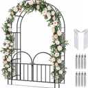 7FT Garden Arch Arbor Heavy Duty Metal Arbour Archway Garden Arch Trellis for Climbing Plants Outdoor