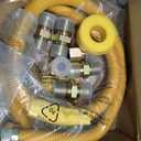 48" Flexible Gas Line Kit for Dryer, Stove, Range, Stainless Steel Gas Dryer Connector Kit, 5/8 in.OD(1/2 in. IDDryer Gas Line with Connector 1/2" FIP & 1/2" MIP & 3/4" MIP Fitting