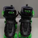 Roller Derby Trac Star Adjustable Skates for Kids, Beginners (Large (3-6), Black/Green)