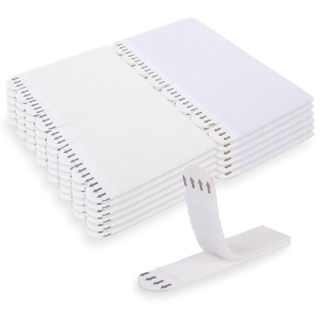 Large Picture Hanging Strips, 48-Pairs(96 Strips) Wall Hangers Without Nails, Water Resistant, Removable Damage Free Poster Hanging Strips, White Wall Sticky for Hanging