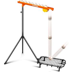 Baseball Auto Soft Toss Trainer with Rebound Net - Adjustable Height 52"-72", 8-Ball Capacity, 6/8/10s Auto-Drop, Rebound Net & Carry Bag - for Baseball & Softball Training Equipment